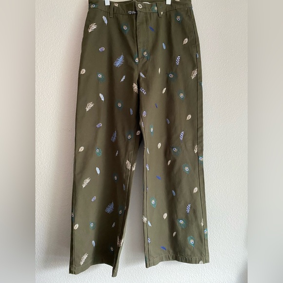 Vintage Keita maruyama japan wide leg baggy pants bird feather JNCO hellstar